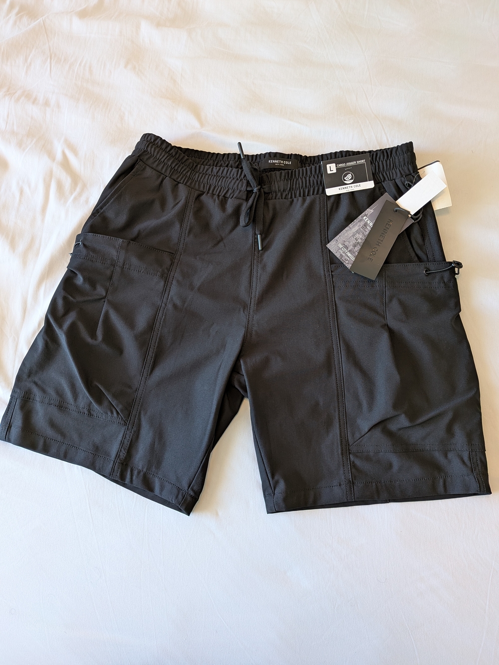 Kenneth Cole Black Cargo Performance Shorts